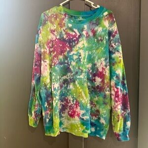 Lululemon Perfectly Oversized Crew - 8 - White with Tie Dye